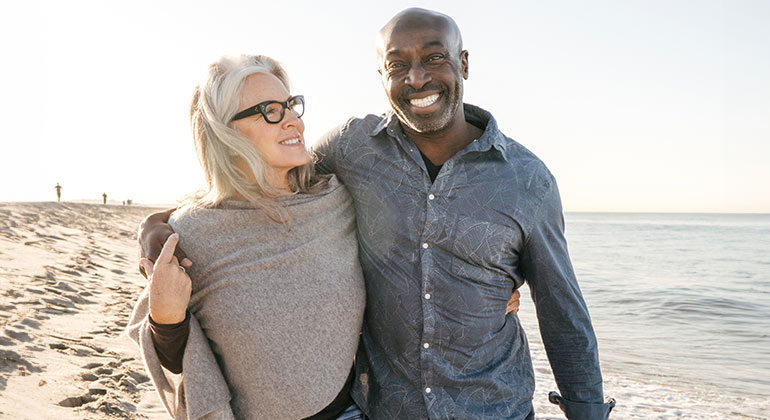 couple walking on the beach